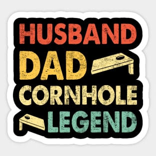 Husband Dad Cornhole Legend Sticker